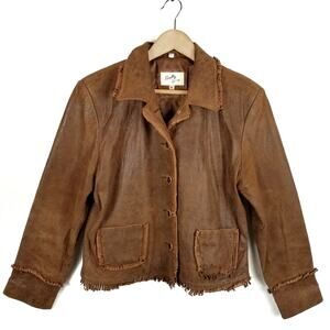 Scully Women's Western Fringe Leather Jacket Brown Size XL